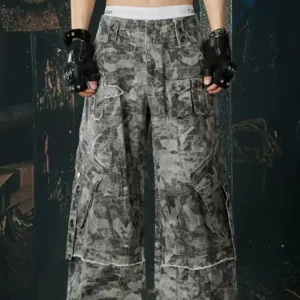 New Style American High Quality Multi-Pocket Design Washing Distressed Fashionable Loose Straight Cargo Pants Unisex - AliExpress Pants