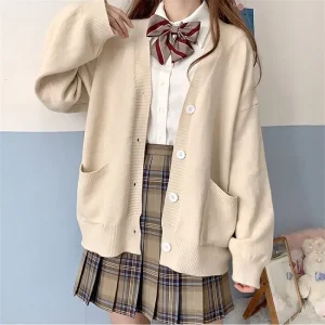 Women Solid Simple Single Breasted Pockets School Girls All-match Loose Kawaii Ins 2XL Leisure Fashion Outwear Chic New - AliExpress Sweaters&Jumpers
