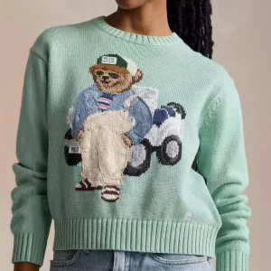 Autumn Winter Knitted round Ne Sweater Bear Embroidery Versatile Women's Top Cotton Tead Simple Sle Bright Sequin Sve - AliExpress Sweaters&Jumpers