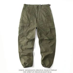 Retro Military Sle Loose Fit Workwear Trousers for Men with Multiple kets And Patchwork Autumn New Arrival Casual Pants - AliExpress Pants