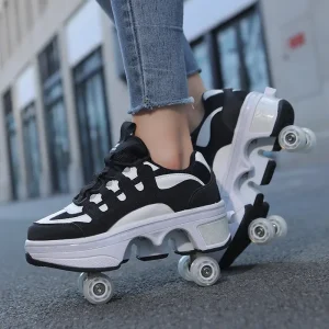 Deformable Roller Skates for Kids 4 Wheels Runaway Parkour Deformation 4-Wheel Roller Skates for Women Men and Adults Youth Gift - AliExpress Sneakers