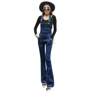 Safari Style Denim Jumpsuit Women Vintage Slim High Waist Trousers Autumn Fashion Office Lady Cowgirl Overalls Jumpsuit - AliExpress Jumpsuits&Rompers