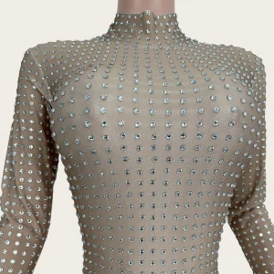 Paiduiku Sparkly Rhinestones Jumpsuit Women Sexy Night Party Stage Performance Dance Costume Long Sleeved Tight Fitting Outfit - AliExpress Jumpsuits&Rompers