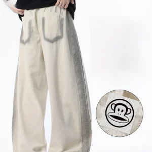 PaulFrank Men's Casual Pants Summer Trend Design Color Blo Straight Leg Thin Silk Knife  Comfortable Straight Tube Trou... - AliExpress Pants