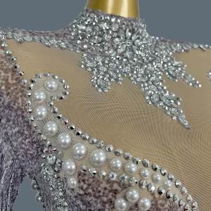 Sparkly Diamonds Pearls Celebrity Bodysuit Women Sexy Performance Dance Costume Singer Show Stage Wear Nightclub Outfit Yanhui - AliExpress Jumpsuits&Rompers