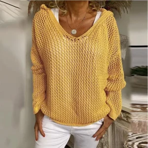 2025 Wool Outer with Sunscreen Knitted Hooded Sunscreen Hooded Thin Loose Sweater - AliExpress Sweaters&Jumpers