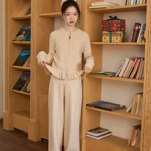 Soft Skin-Friendly Knitted Wood  Bubbles Long Sve Cardigan Pants Anti-Pilling Women's Winter Thiened Polyester Nylon - AliExpress Sweaters&Jumpers