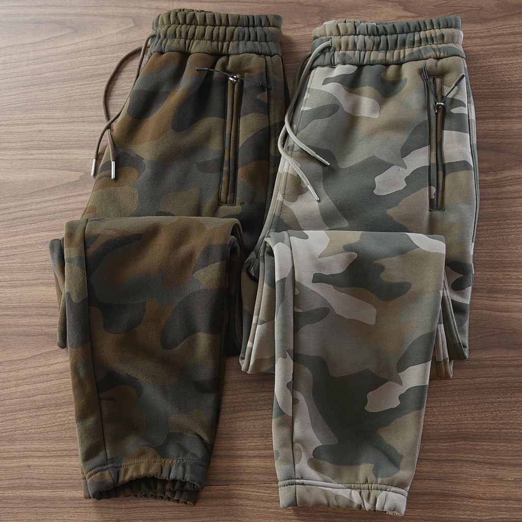 Men's Camouflage Pants Thickened Fleece Lined Sports Joggers Slim Fit Winter Warm Trousers Casual Long Pants Trendy - AliExpress Pants