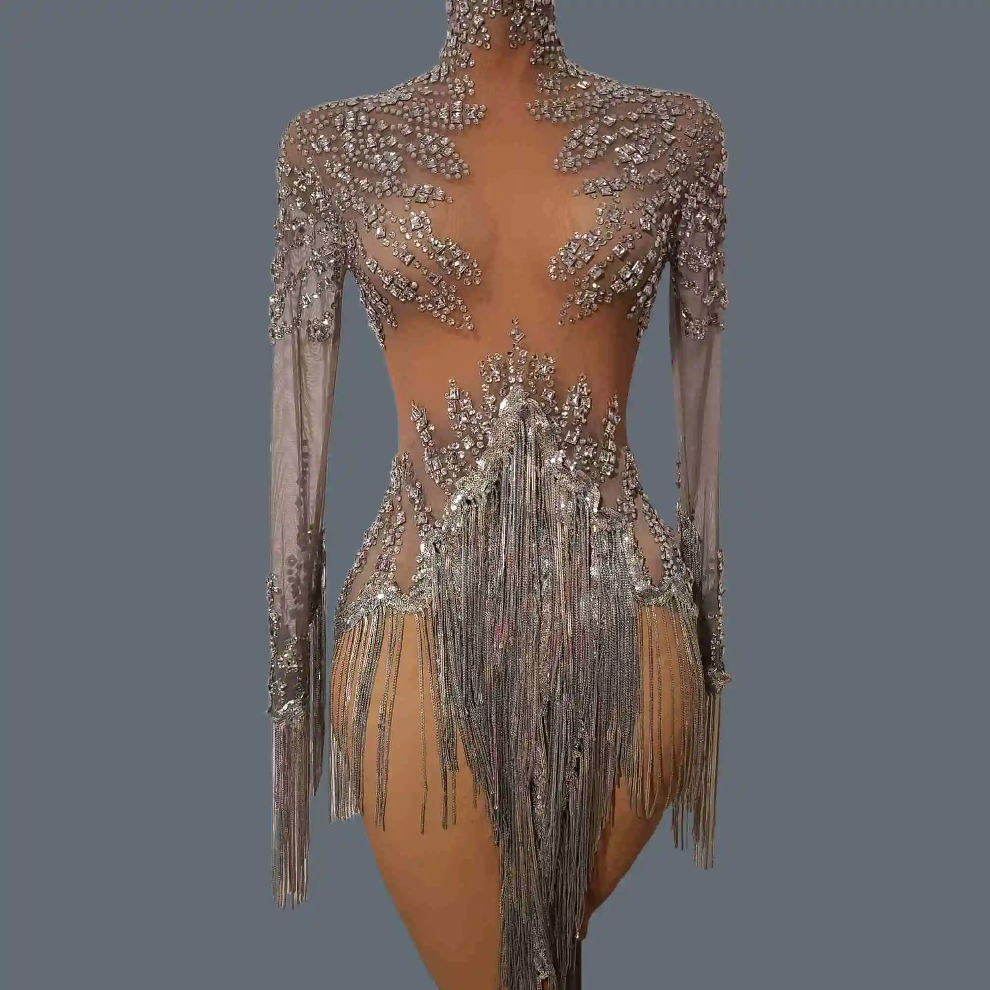 Ladies Latin Dance Team Wear Sparkly Crystals Tassel Bodysuit gig Stage Show Sexy Party Costume Club Showgirl Bodysuit Tangshui - AliExpress Jumpsuits&Rompers