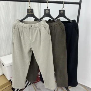 Faionable Briti Sle Corduroy Loose Casual Pants Men's Commuter Straight Leg Pants Polyester Fiber Comfortable Fit Trousers - AliExpress Pants