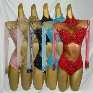 Wangshazuan Luxury Sparkle Rhinestones Sexy See Through Bodysuit Evening Party Performance Costume Nightclub Dancer Stage Wear - AliExpress Jumpsuits&Rompers