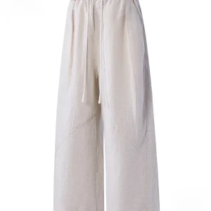 PaulFrank M Summer Casual Pants Pure Color Linen Cool Sensation Straight Leg Nine Points Loose Fit Trousers for Men - AliExpress Pants