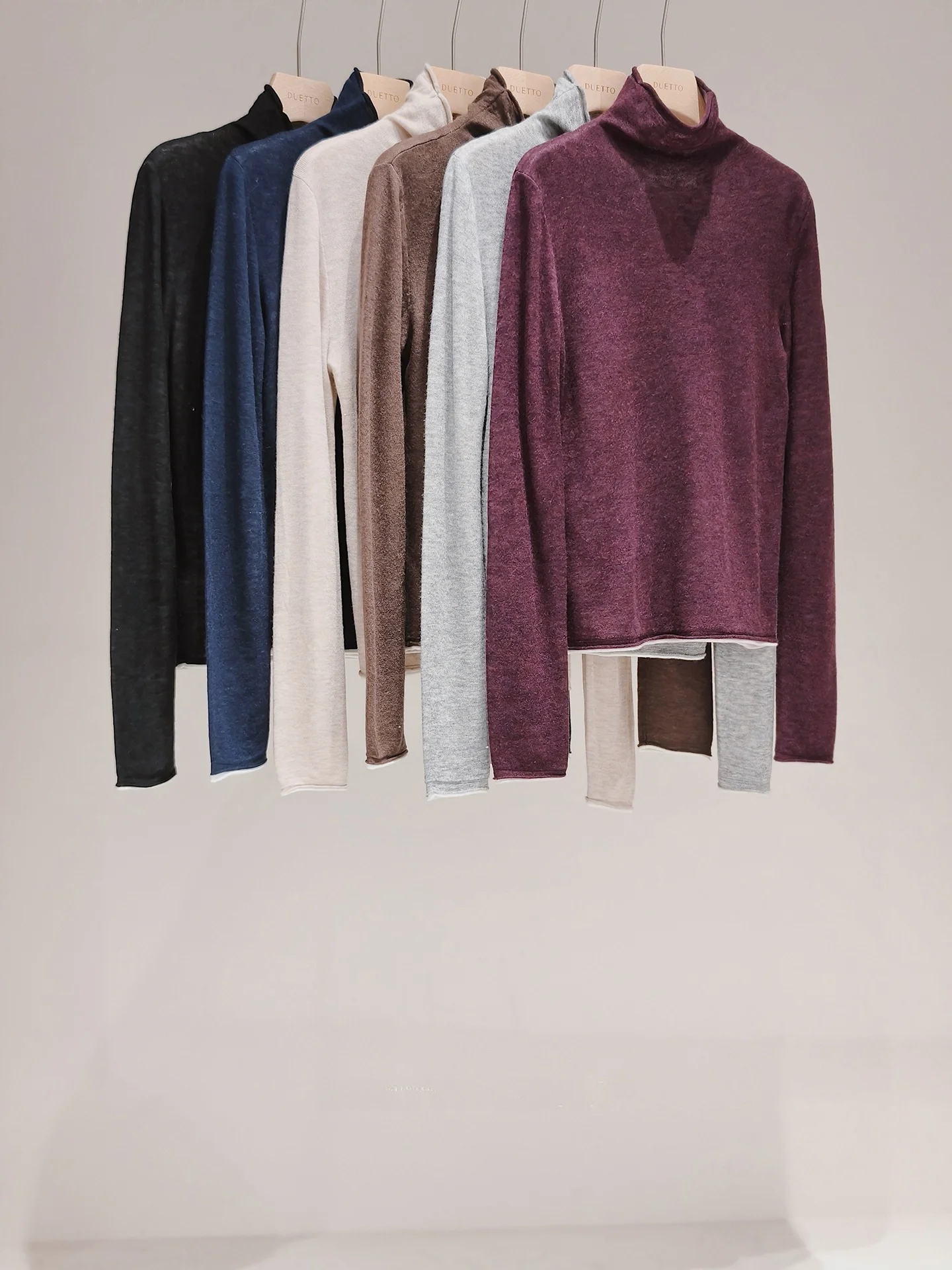 Duetto High Ne Double Layer Water Soluble Wool Soft Cozy Simple Knitted Sweater Base Layer Multi Color Women's Faion - AliExpress Sweaters&Jumpers
