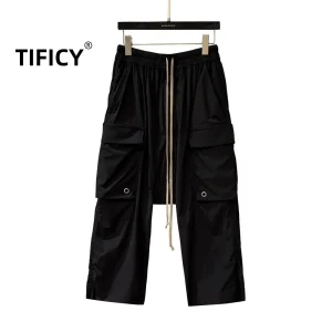 High Street Dark Ro Pant New Style Men's Double-sided Pocket Loose Haren Hanging Cross Pants Cropped Pants Men Clothing - AliExpress Pants