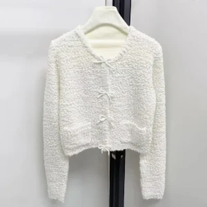 Autumn 2025 Women's ort Knitted Cardigan Sweater with  Knot Warm Thermal Camel Hair Open Sle Faion Commute - AliExpress Sweaters&Jumpers