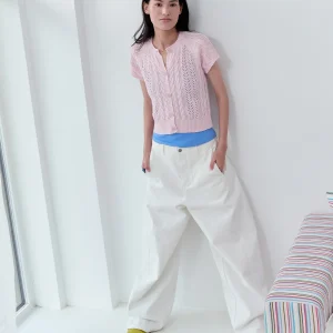 ClicOrange Vintage Soft Cotton Knitted ort Sve Open Cardigan Twist Yarn Tee Color Options Loose Fit Breathable Daily Wear - AliExpress Sweaters&Jumpers