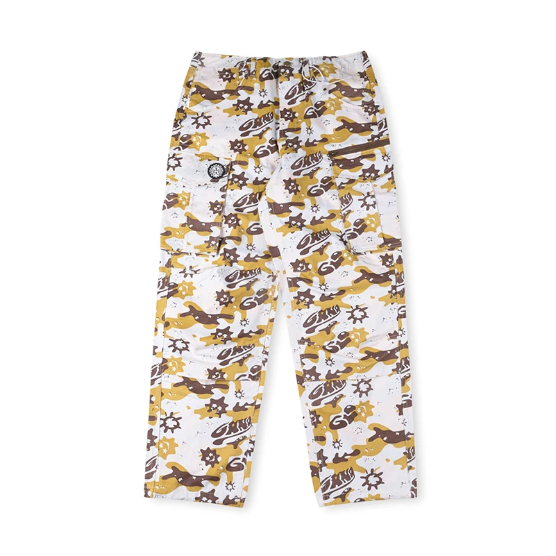High Street Zip Pockets Cartoon Full Print Cargo Pants for Men Straight Patchwork Baggy Casual Loose Overalls Oversized Trousers - AliExpress Pants