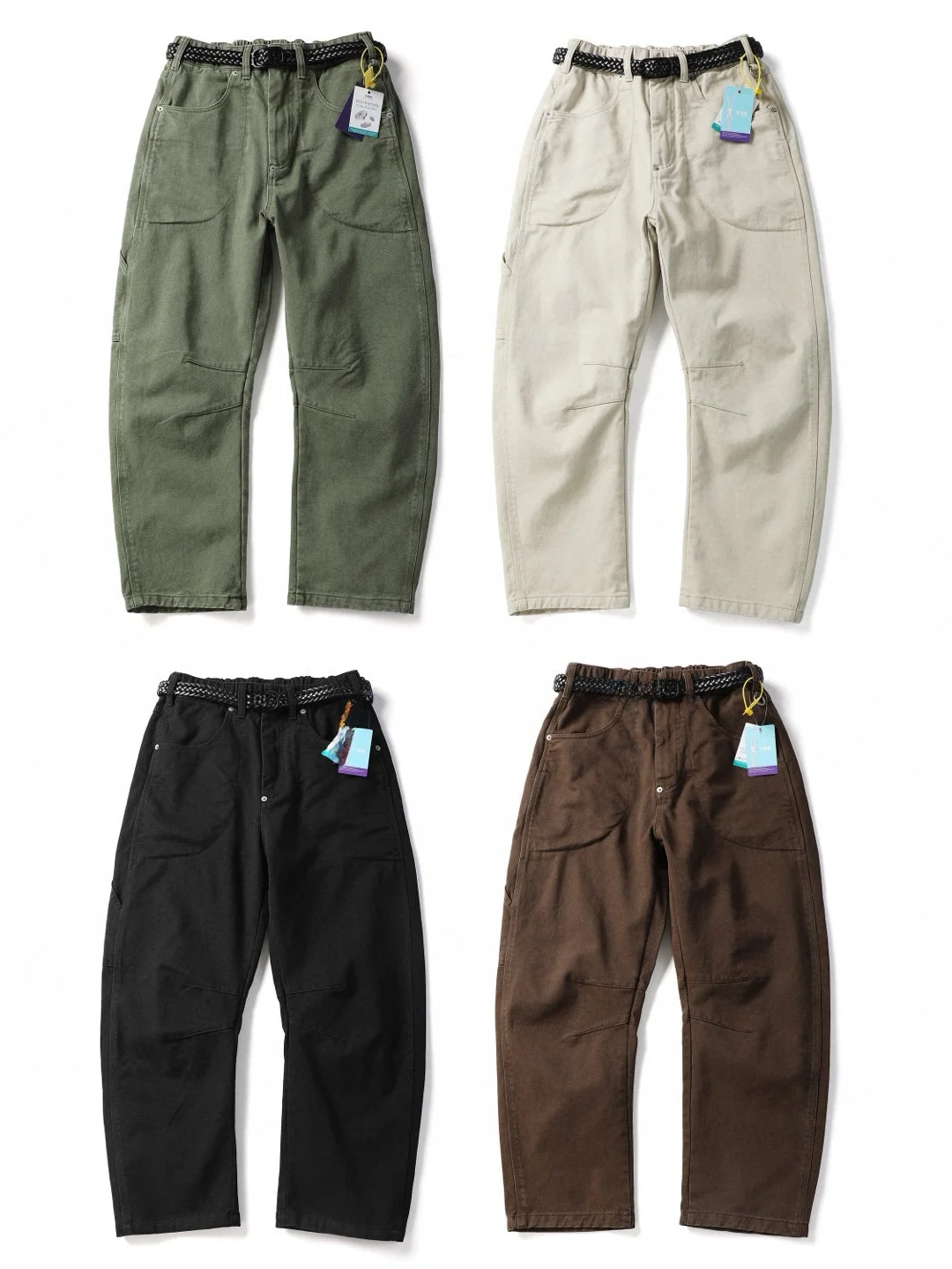 Thiened Floing Retro Bow Saw Pants Workwear Loose Casual Pants with Woven Belt Autumn Winter Japanese Sle Straight Leg ... - AliExpress Pants