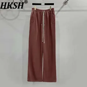 HKSH Spring New Dark RO Style Wide Leg Zipper Loose Straight Casual Pants For Men And Women Tide Chic Punk Fashion Cotton HK0130 - AliExpress Pants
