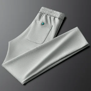 Spring Autumn New Style Light Grey Lyocell Men's Slim Straight Elastic Waist Sports Sweatpants Casual Pants Comfortable Fit - AliExpress Pants