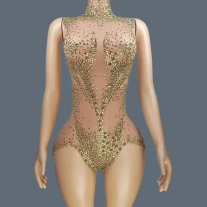 Women Sexy Transparent Mesh Bodysuits Birthday Dancer Stage Performance Wear Sparkly Rhinestone Singer Nightclub Outfit Menglong - AliExpress Jumpsuits&Rompers