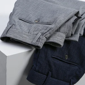 Cool Feeling Summer Men's Casual Pants Thin Bubble Cloth Straight Leg Light Weight Folded Texture Faionable Urban Sle - AliExpress Pants