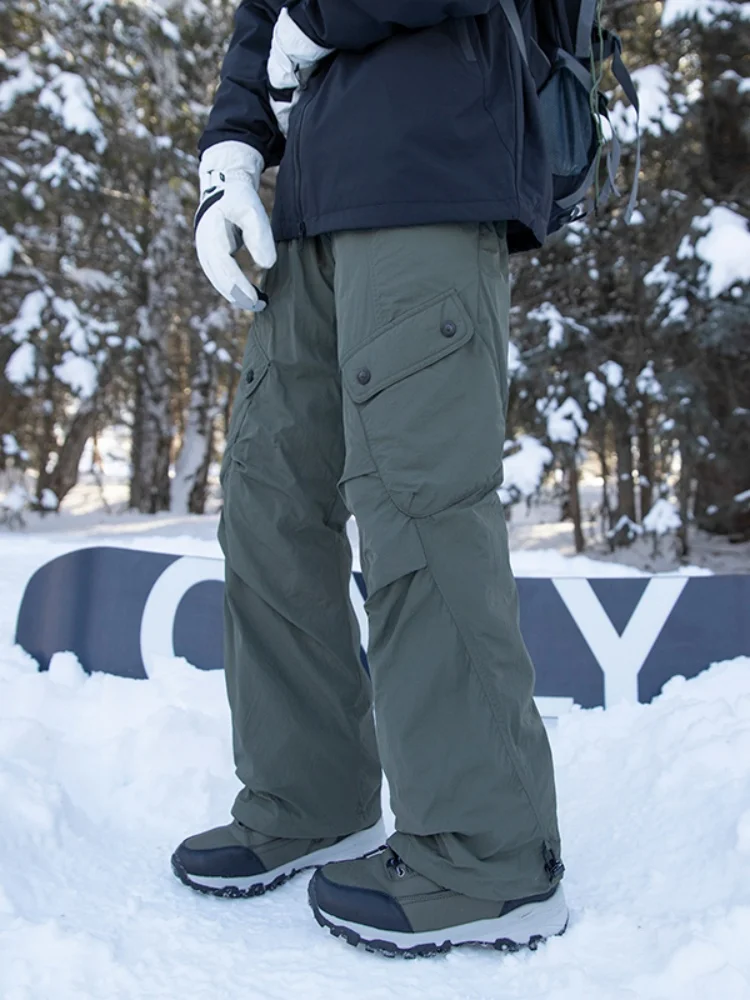 Men's down Trousers Winter New 2024 Loose Straight Leg Workwear Pants American Sle Functional Fce Ski Pants Outerwear - AliExpress Pants