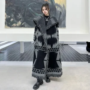 Trendy Fringed Knit Sweater Coat Women Winter Lazy Loose over Knee Long Cardigan Coat Street Sle Super Thiened Winter 2024 - AliExpress Sweaters&Jumpers