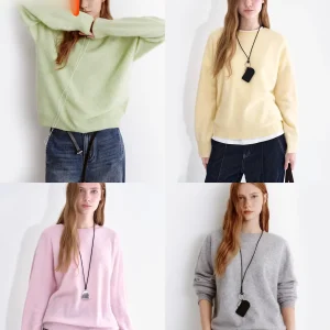 Fano Women's Knitted Sweater Soft aggy Crt Wool Camere Blend Winter Top round Ne Long Sve Regular Fit Pure Color - AliExpress Sweaters&Jumpers