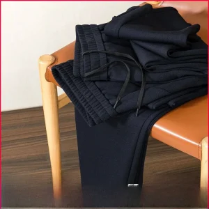 High-End Men's Woolen Casual Pants Autumn Winter Spor Loose Fit Straight Leg Non-Iron mid Waist Elastic Waisand - AliExpress Pants
