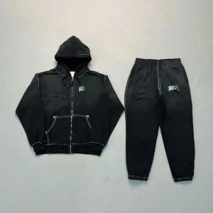 Bla Diamond Zip Hoodie Jaet ex Diamond Chest Zipper Loose Fit Long Pants Straight Leg Pure Color Autumn Faion - AliExpress Pants