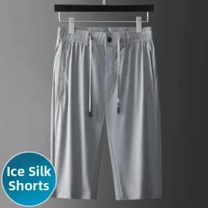Ice Silk Seven-Foot Pants Men's Summer Thin Straight Leg Loose Fit Sport Qui Dry Casual orts Faion Urban Sle mid Waist - AliExpress Pants