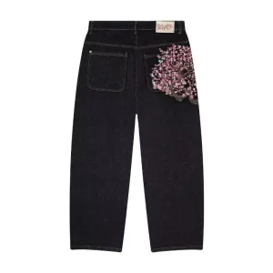 Retro Street American Derschutze Heavy Industry Plum Blossom Branch Embroidery Original Color Straight Leg Workwear Jeans Loose - AliExpress Pants