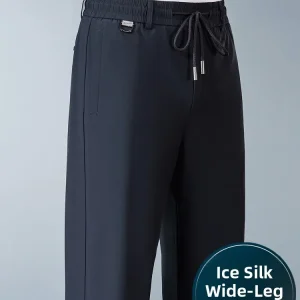 Ice Silk Men's Summer Thin Sport Pants Qui Dry Casual Loose Leggings Faionable Urban Sle Straight Leg Zipper Waist - AliExpress Pants