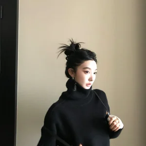 OuYang COS Sle High Collar Sweater Versatile Design Thin Paper Person One Clothes Multiple Wear Winter Women's Knitwear - AliExpress Sweaters&Jumpers