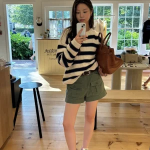 Loose Women's Knitwear Striped Wool Sweater Korean Sle Autumn New Arrival Dongdaemun ThBaret Eight Milk Fem Faion - AliExpress Sweaters&Jumpers