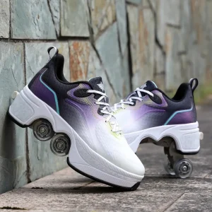 Children Deformation Roller Skates 4 Wheels Skate Shoes Parkour Sports Shoes Unisex Girls Boys Roller Skates Kids Sneakers - AliExpress Sneakers