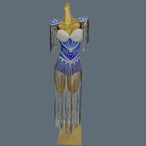 Sparkly Rhinestone Elastic Bodysuit Shine Tassel Women Nightclub Party Stage Performance Outfit Carnival Showgirl  Wear Taoxin - AliExpress Jumpsuits&Rompers