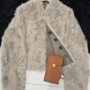 Unique Ultra-Attractive Faux Fur Jaet Light ey Women's Winter Casual Fce-Lined Top Commute Sle Stand Fit Button C... - AliExpress Sweaters&Jumpers