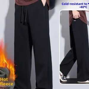 Men's Straight Leg Fce Lined Pants Thiened Drapey Casual Sports Loose Fit Autumn Winter Long Trousers CleanFit Sle - AliExpress Pants