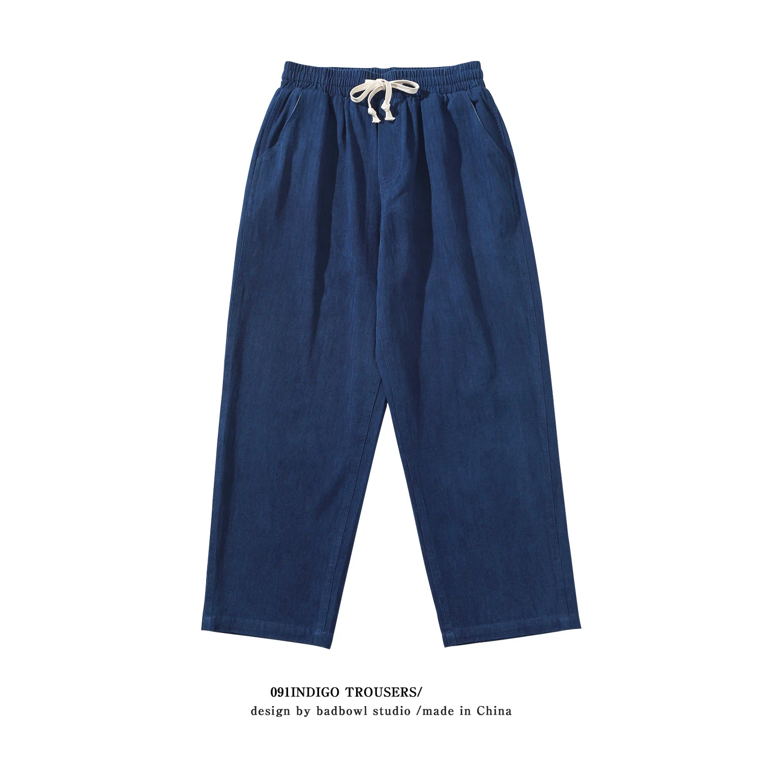 Indigo Blue Dyed Trousers Men's Summer Classic Herringbone Twill Loose Trousers Wide-Leg Trousers Cotton Washed Overalls - AliExpress Pants