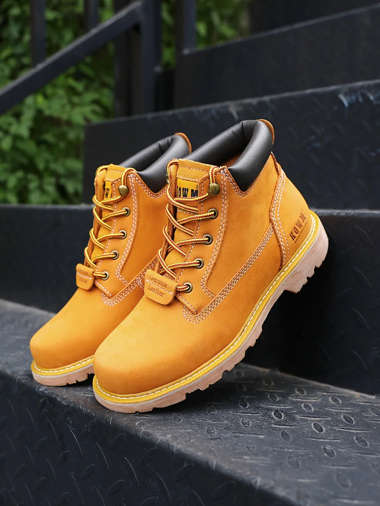 KOWM Cowhide Hiking Shoes Men Waterproof Male Tactical Hunting Boots Motorcycle boots travel sneakers Desert Combat Ankle Boots - AliExpress Sneakers