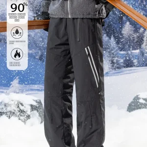 Waterproof down Ski Pants Thiened Climbing Snowproof Trousers for Men And Women Outdoor Winter Sports Leisure Straight Leg ... - AliExpress Pants