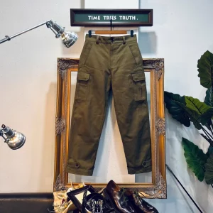 French M-47 Military Style High Waisted Fishbone Pattern Fabric Loose Casual Workwear Men's Pants - AliExpress Pants