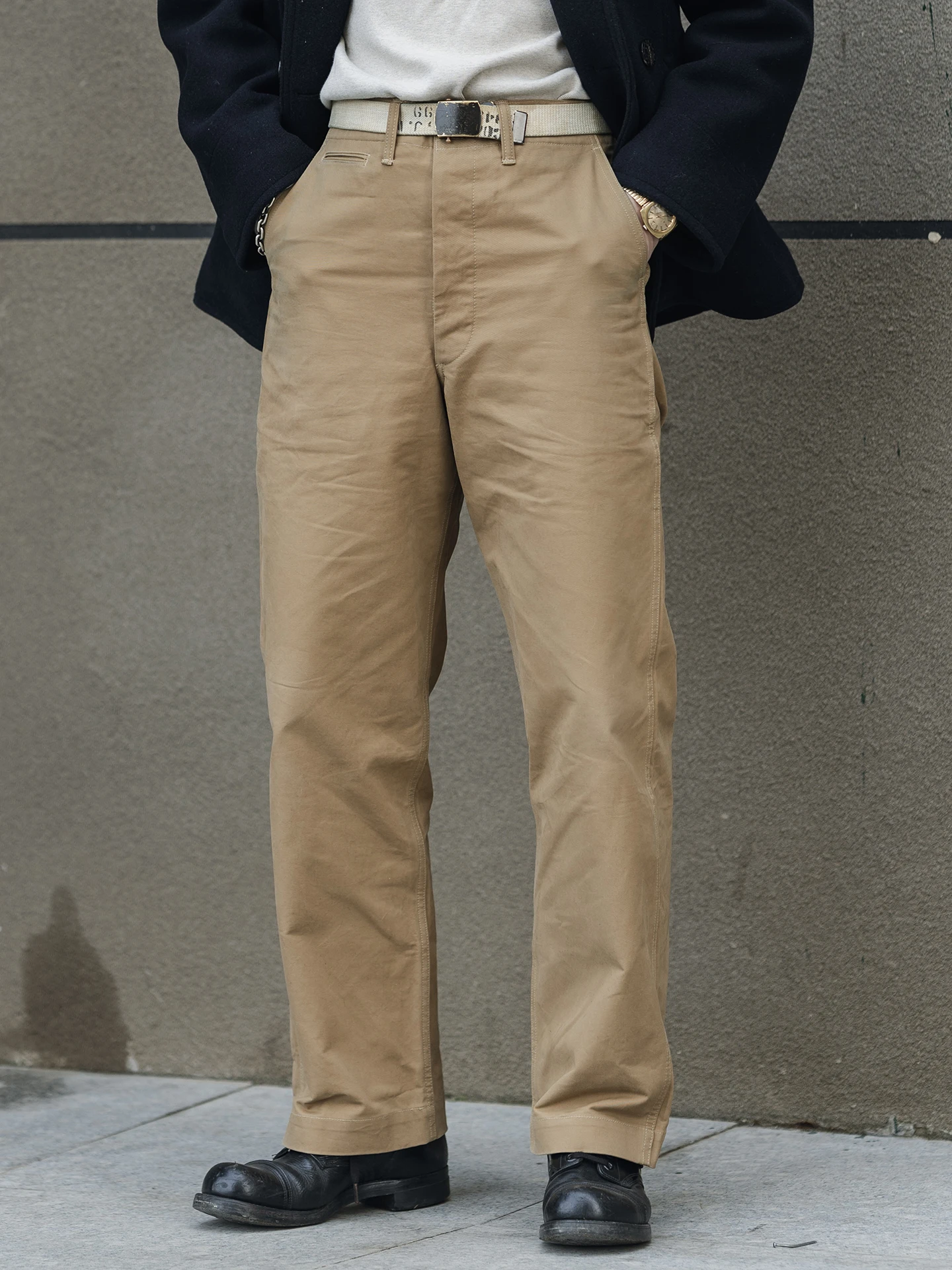 Rugged Bronson 1944 USMC Officer High Waist Straight Leg Pants Casual Encrypted Twill Loose Leg Cotton Trousers - AliExpress Pants