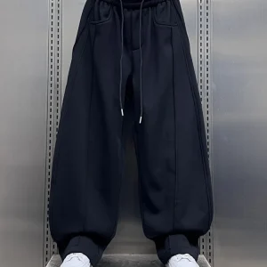 Fce Lined Straight Leg Sweatpants for Men Casual Harajuku Sle Loose Fit All-Match Sports Pants Winter Collection - AliExpress Pants