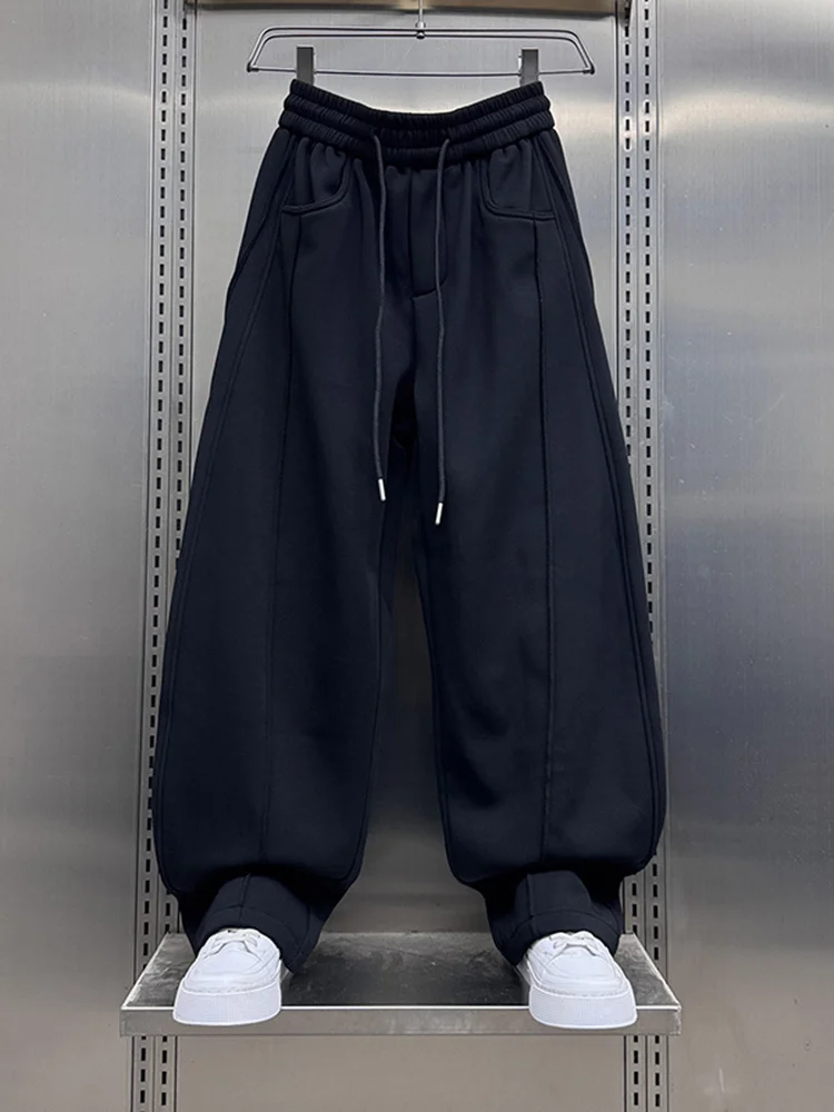 Fce Lined Straight Leg Sweatpants for Men Casual Harajuku Sle Loose Fit All-Match Sports Pants Winter Collection - AliExpress Pants