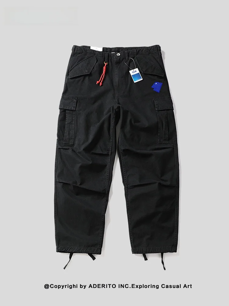 NANA American Workwear Sle Men's Loose Cuffed Embroidered Casual Straight Leg Pants Multi-ket Trendy Cotton Mountain Cli... - AliExpress Pants