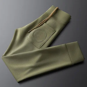 Light luxury high sense simple embroidery casual sports pants men slim autumn winter men stretch sweatpants trend - AliExpress Pants
