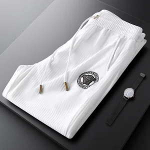 Slim Fit Plaid Pants Men's Casual Thin Summer Faion White Small Foot Pants Youthful Vitali Sle Anti-Wrinkle Sport Pants - AliExpress Pants